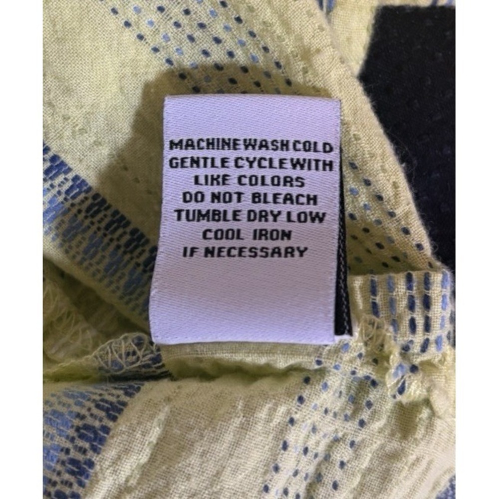 Habitat Clothing Lime Green Cotton Tunic Top~L~3/4 Sleeve Button Back Lagenlook - Picture 9 of 15